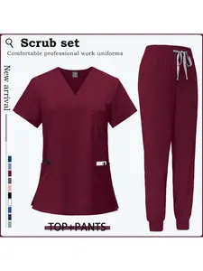 Men's Care Jogging Set Durable Matte Fabric Two Piece Uniform for Doctors and Healthcare Personnel