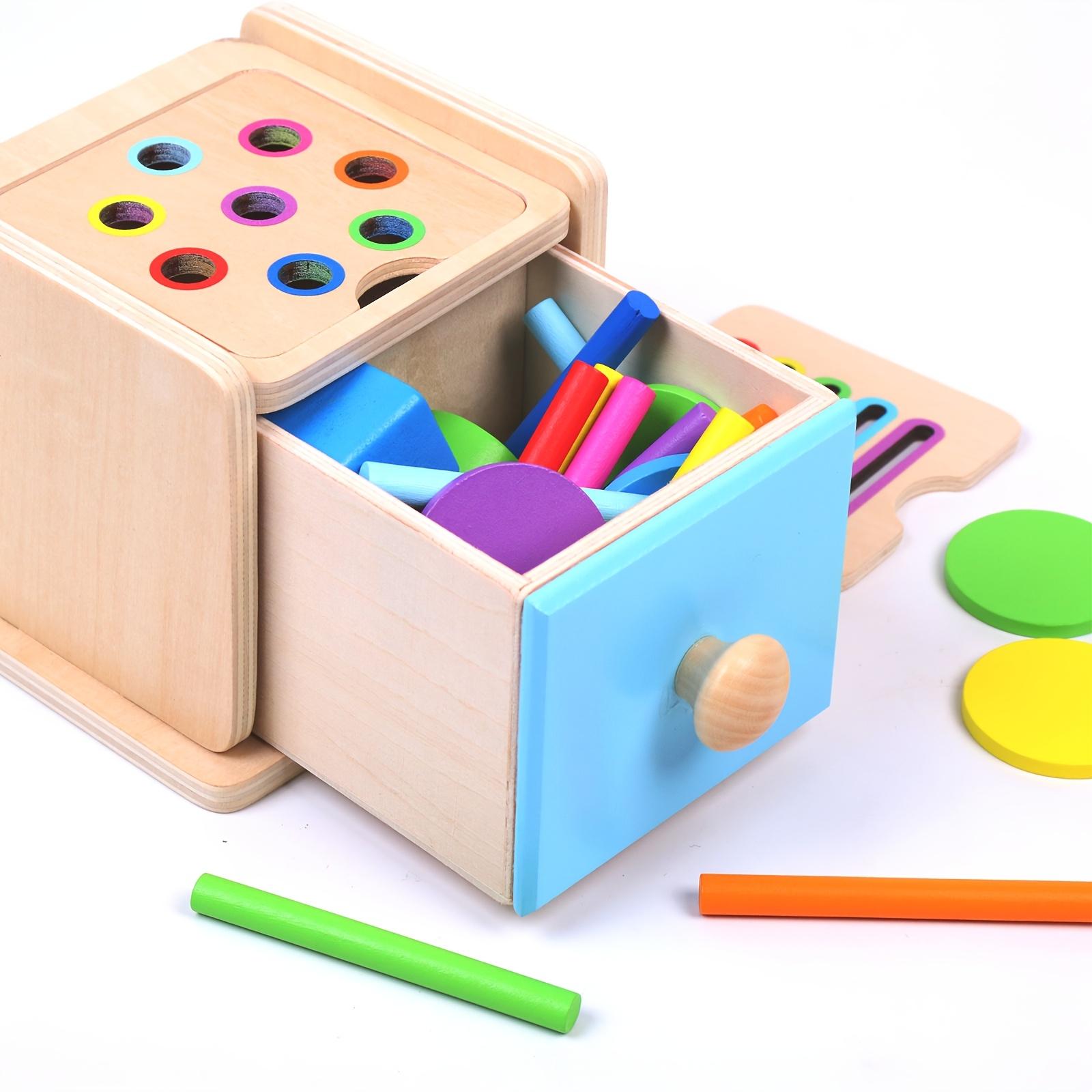 Children Wooden Puzzle Educational Toys | Color Shape Classification All-In-One Matching, Wooden Stick Sorting Stacking Board Games, Ideal for Easter, Thanksgiving, Christmas Gifts for Over