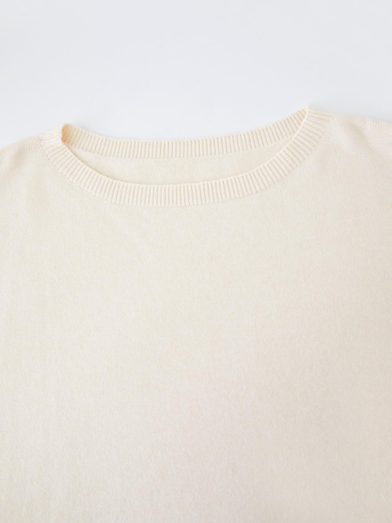 Women's Plain Scoop Neck Sweater, Casual Drop Shoulder Long Sleeve Jumper, Women Fall & Winter Knit Top