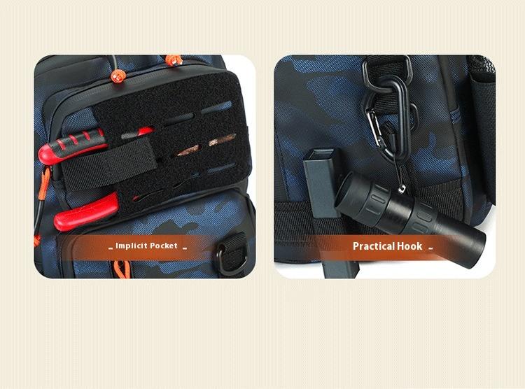 BIGWIG Tactical Sling Tackle Bag Lightweight Fishing Backpack Crossbody Storage Pack for Fishing Gear and Equipment Outdoor Sports Gift for Men SpringStatements