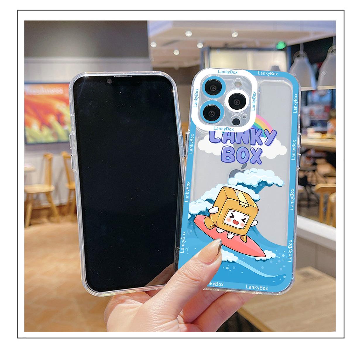 Cute Cartoon LankyBox Phone Case For iPhone 17 16 15 14 13 12 11 Pro Max Plus Transparent Cover