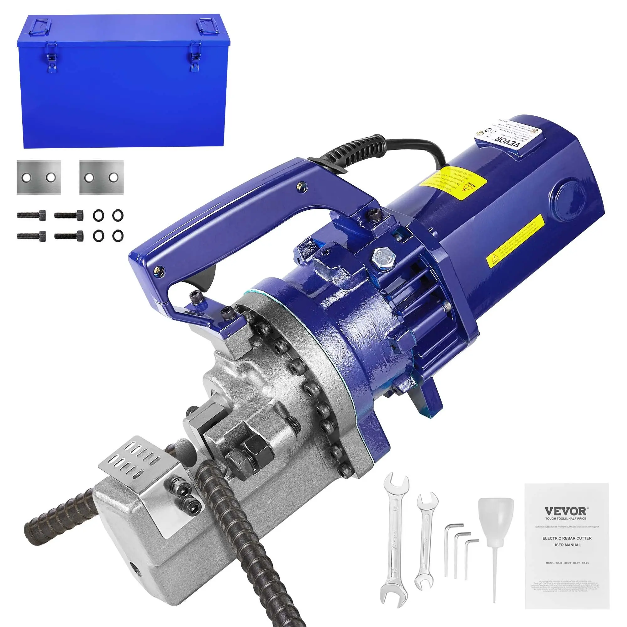 VEVOR Electric Rebar Cutter, 1700W Portable Electric Hydraulic Rebar Cutter, Cutting up to 1 Inch #8 4-25mm Rebar within 5 Seconds, 110V, with Easy to Carry Stainless Box