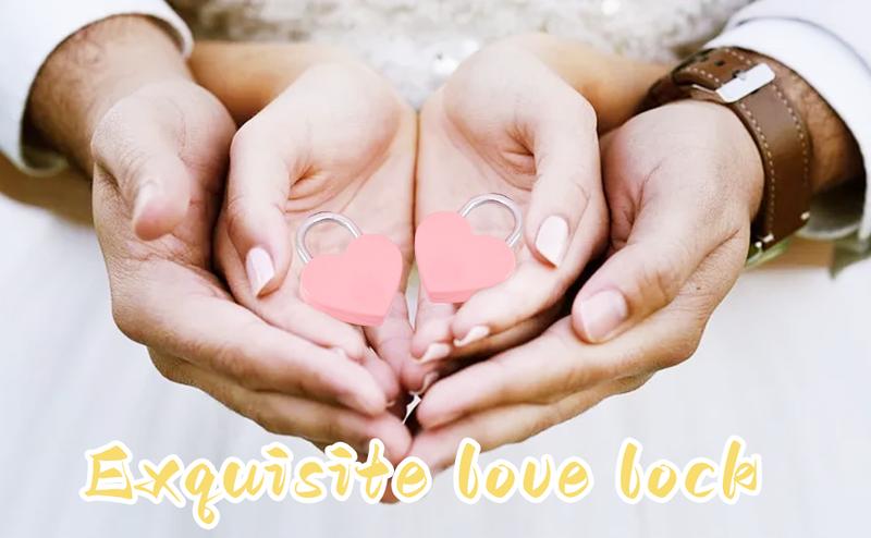 3 Pcs Small Metal Heart Shaped Padlock Mini Lock with Key for Jewelry Storage Box Diary Book,Pink