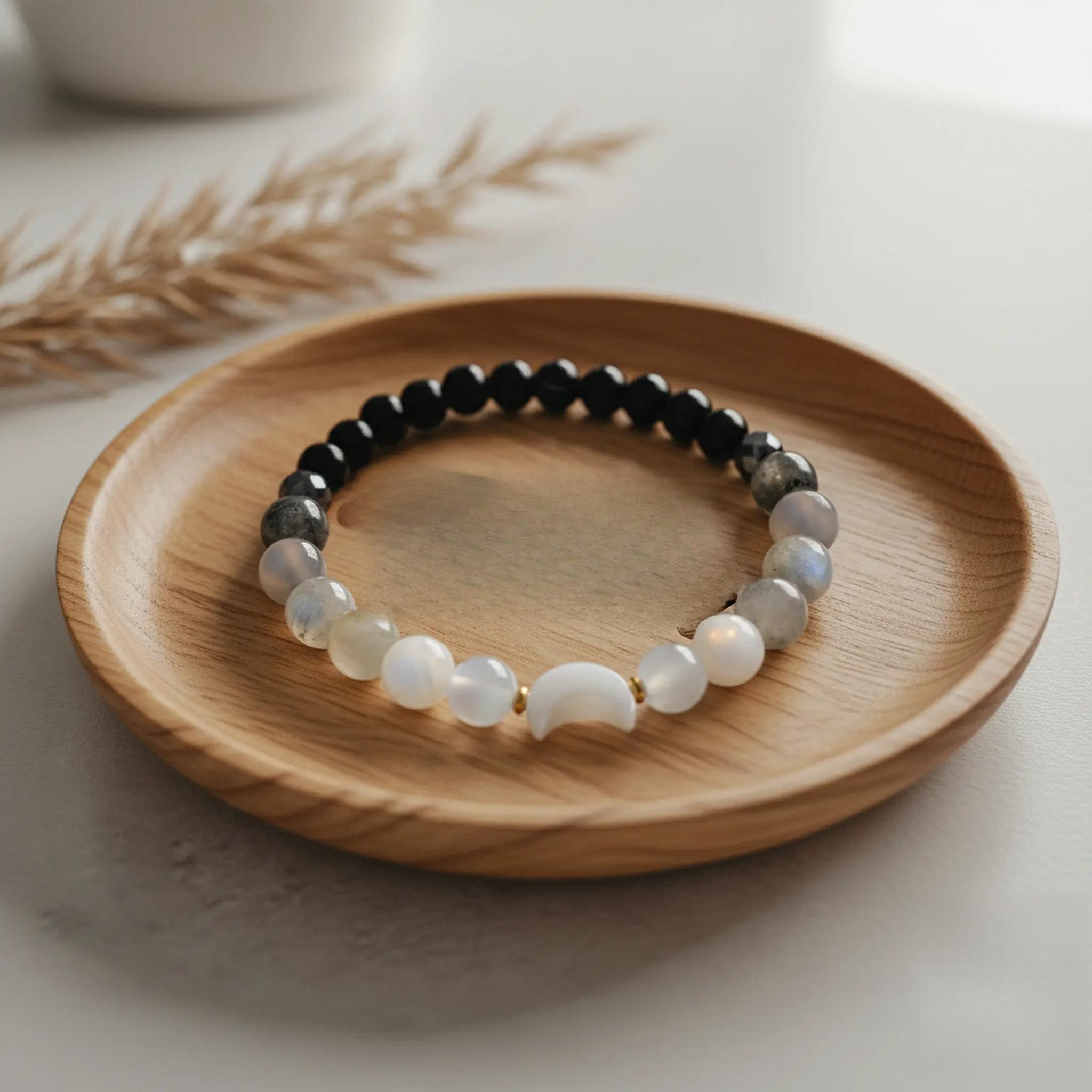Moon Phase Crystal Bracelet - Lunar Energy Bracelet Healing Crystal Jewelry - Cleanse Bracelet, Inner Peace Bracelet Gift for her