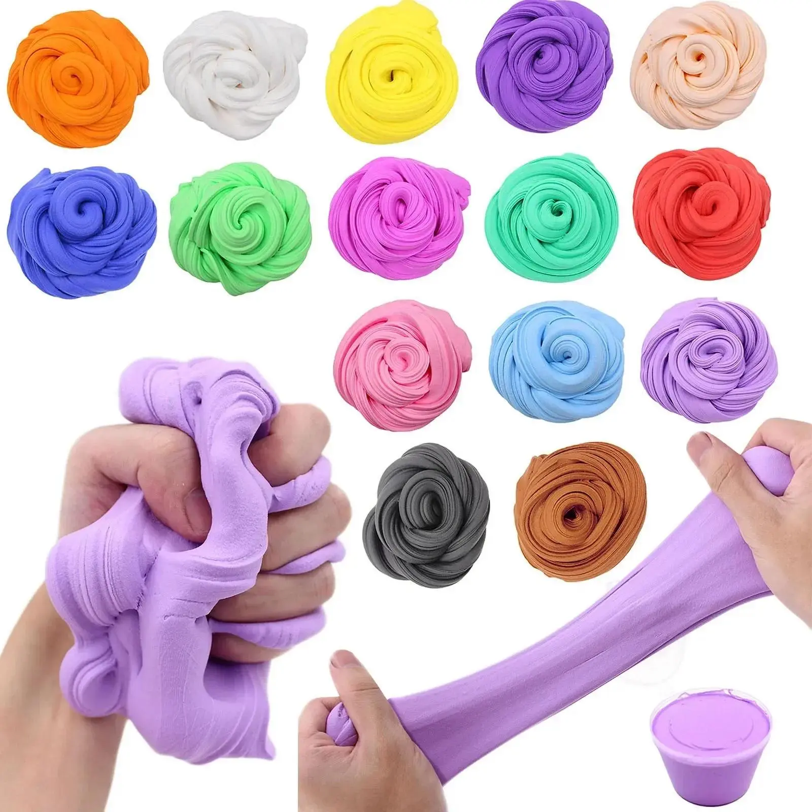 DIY Solid Butter Slime Kit, 4.5 * 6 * 4Cm Non-Toxic Squishy Stress Relief Toy, Eco-Friendly Unisex Soft Scented Non-Sticky Toy, for Kids’ Party Favors (Ages 6+), Hot Pink, No Battery Needed