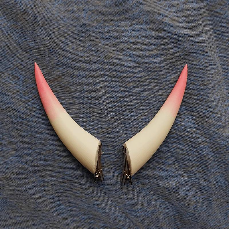 10/14/18cm Gradient Halloween Devil Horns Cosplay Horns Head Clip Headwear Cool Dark Gothic Hairwear Cosplay Props Accessories
