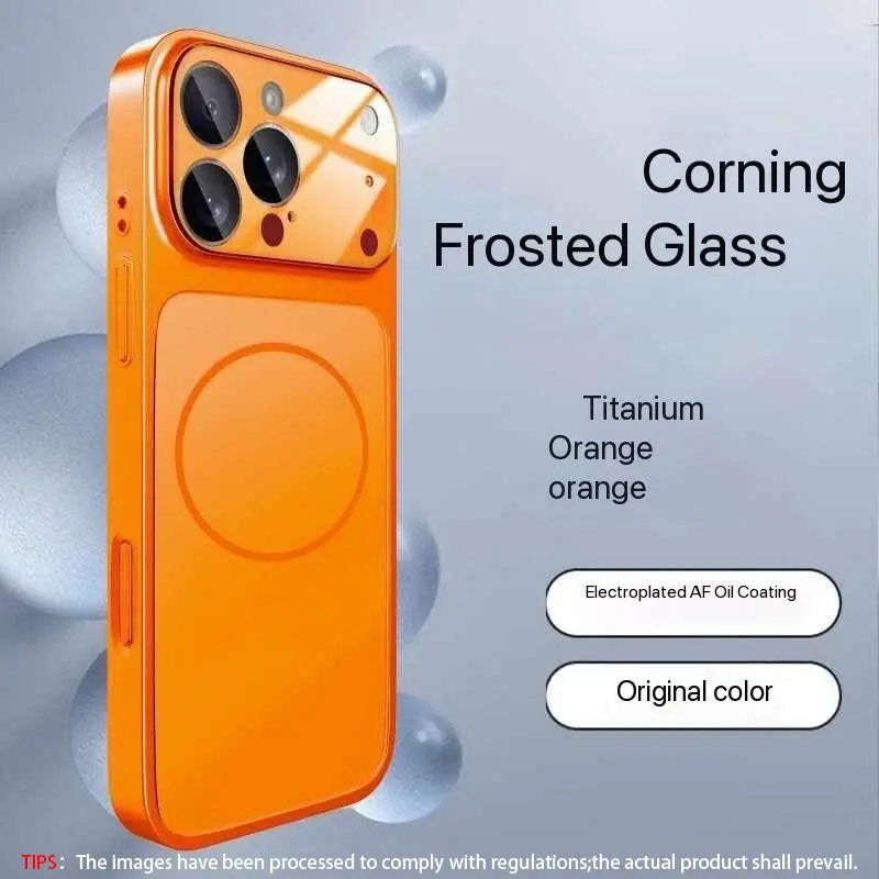 Matte magnetic Kangyu glass case with instant change 17 protective case suitable for iPhone 17 Pro 17Air 16 15 Pro Max compatible with Magsafe wireless charging, original color, sweat proof, fingerprint free, Shockproof phone cover Cellphone Shell