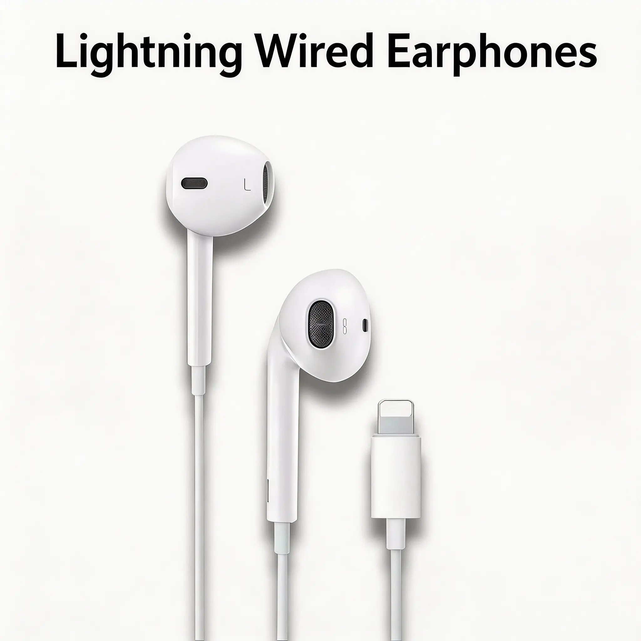 1 Pack Semi-In-Ear Wired Earbuds, HD Stereo Sound, Inline Mic & Volume Control, Plug & Play, Compatible with iOS Smart Devices, Perfect for Music & Gaming