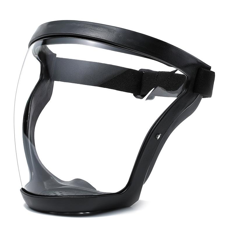 Transparent Mask - Adjustable Full Face Shield - Durable Plastic Safety Mask - Heat and Impact Resistant for Work, Kitchen and Outdoor Use with Easy Drawstring Closure Design