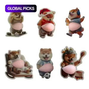 6pcs/set 3D Fat Belly Dog Stickers, One-Time Decorative Stickers, Collectible Scrapbook Stickers, Cute Animal Decals for Kids, Fun Stickers, Scrapbooking #GLOBAL PICKS