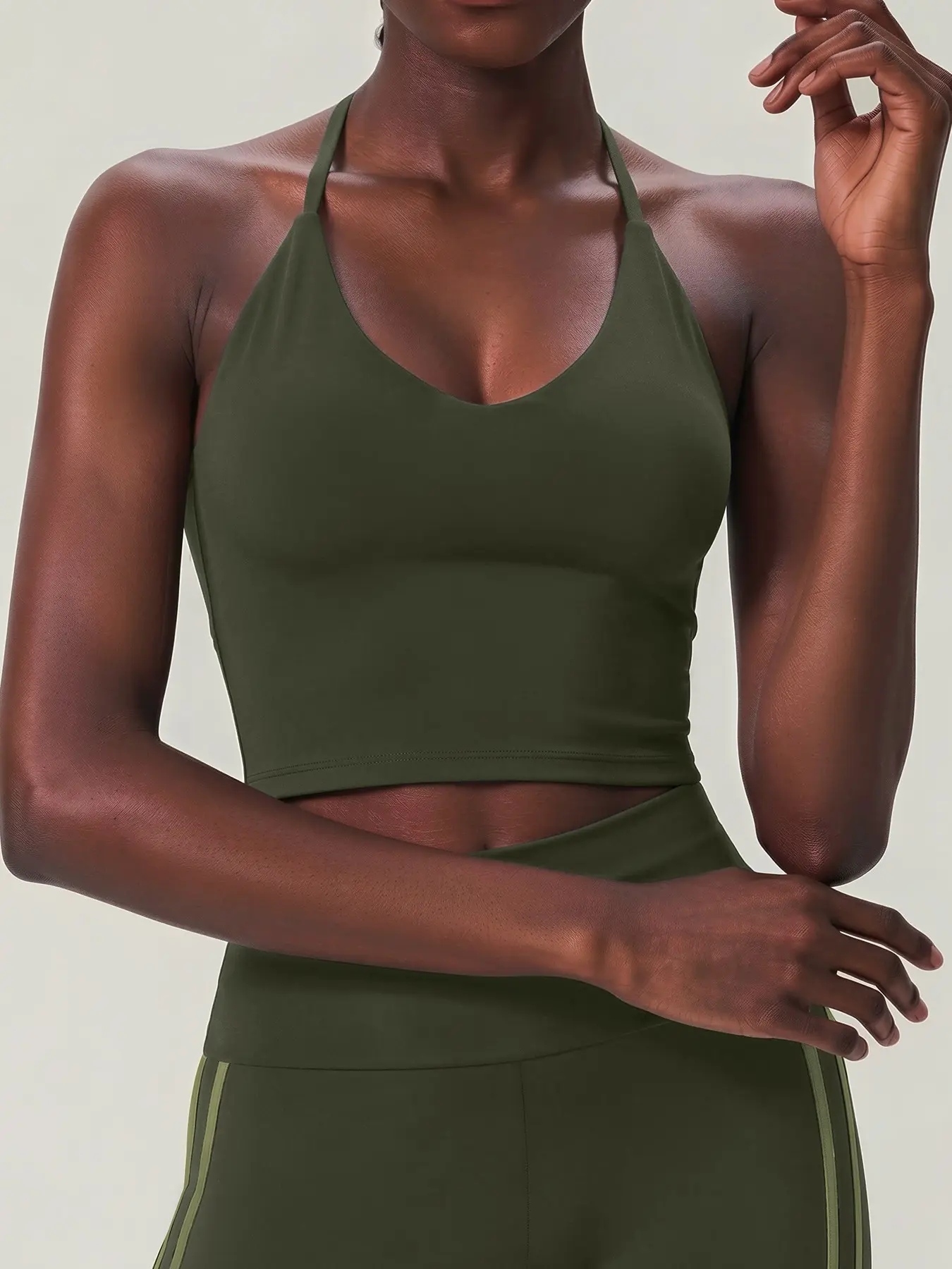Women's Sports Bra with Padded Bustier, V-Neck Slimming Yoga Top, Outerwear Activewear, Comfortable & Stylish Workout Wear