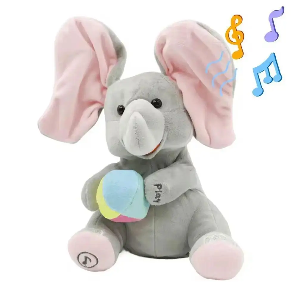 Hide-and-seek Elephant Plush Toy Animated Elephant Toys Plush Singing Elephant with Ears Moving Stuffed Animal Toy