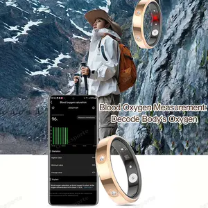 fitness  Ring Men Women, Heart Rate Blood Oxygen, Sleep Monitor, 5ATM Waterproof,Multi-sport Mode Smartring For Android iOS