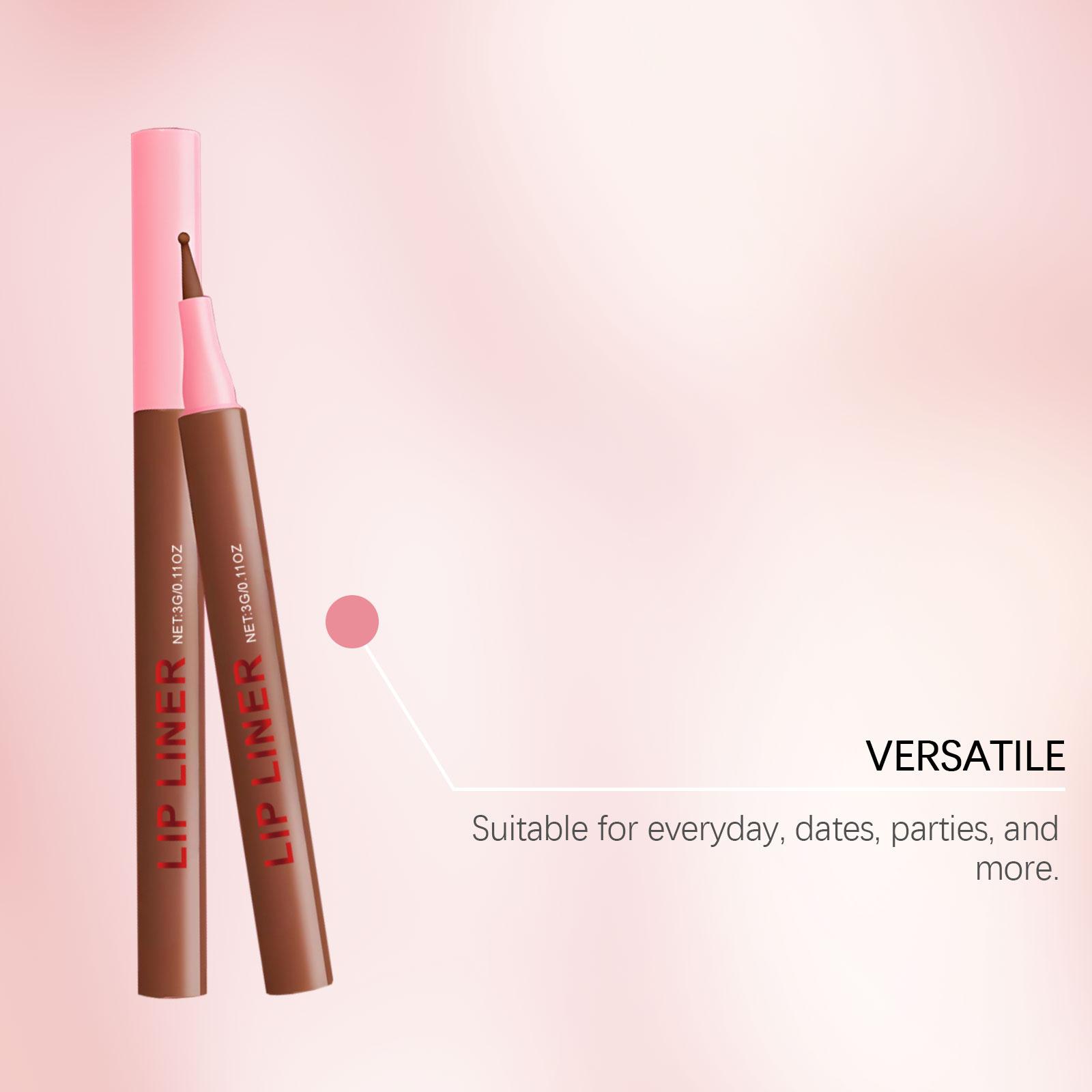 AMZ The Brown Waterproof Lip Liner Pen Is Versatile, Natural, Long-Lasting, Easy To Apply Color, And Not Prone To Smudge. It Is A Waterproof And Plumping Lip Liner Pen