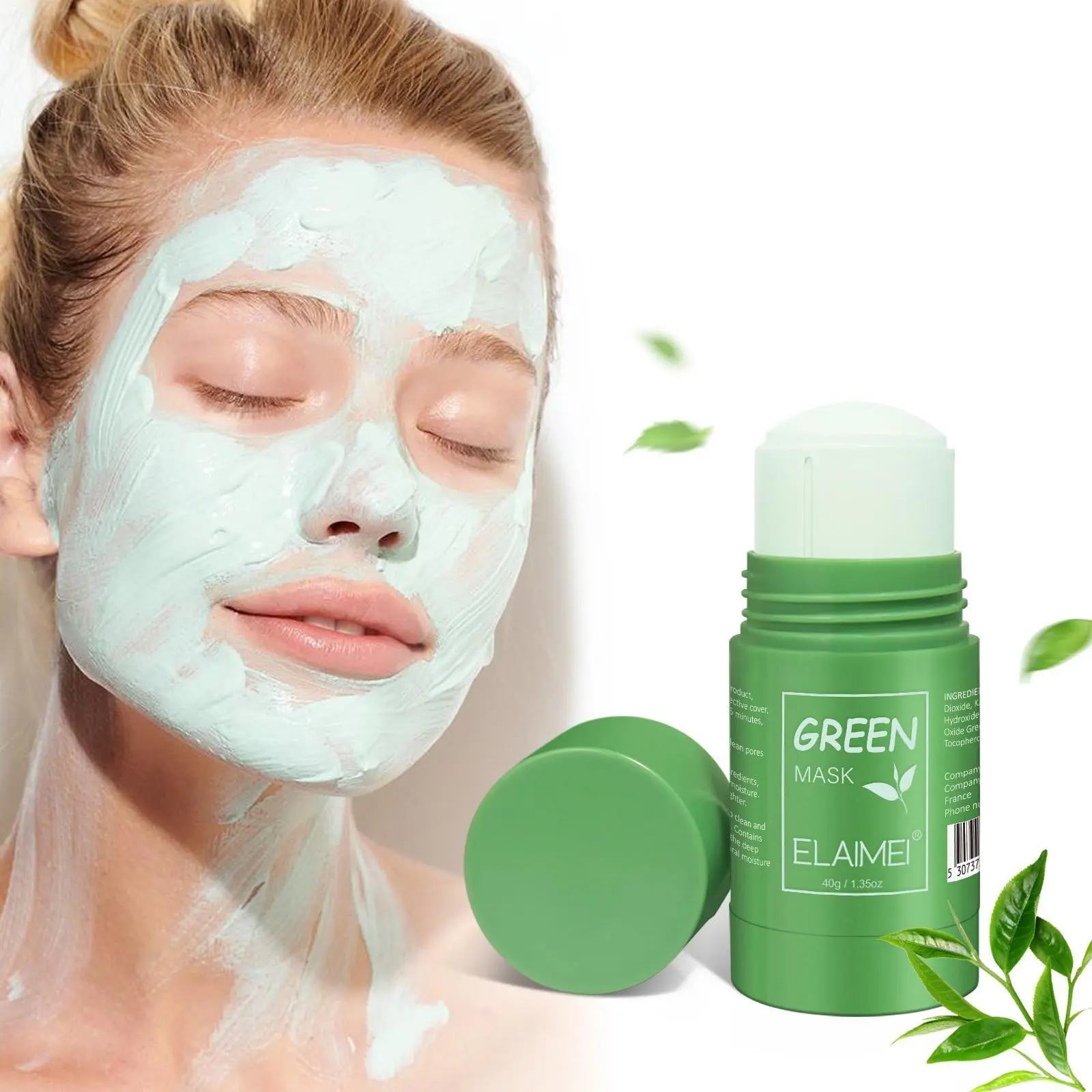 Elaimei Tea Mask, 40g Solid Mud Hydrating Mask, Deep Pore Cleansing, Gentle Hydration, Suitable for All Skin Types, Contains Tea Extract