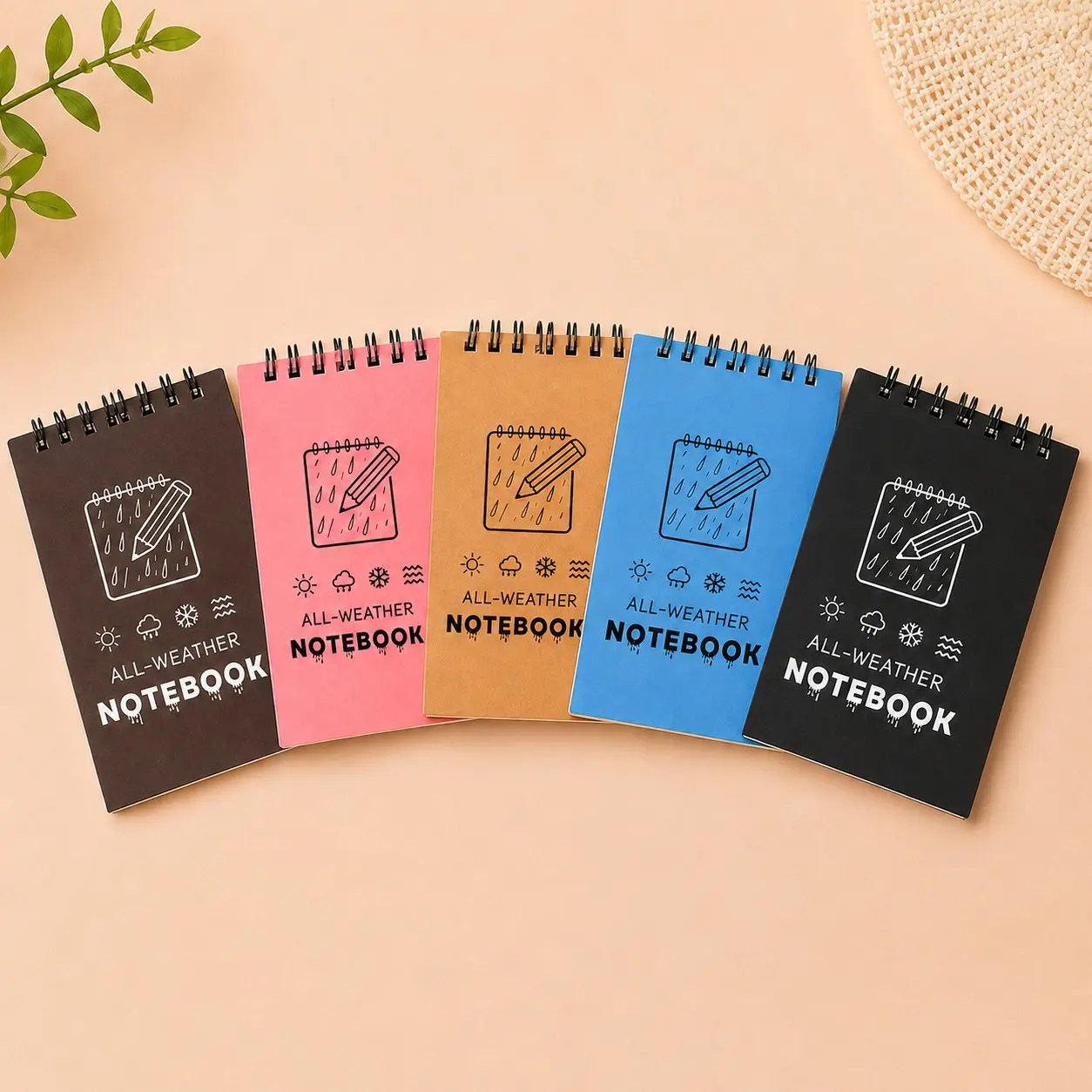 5pcs A7 All-Weather Spiral Pocket Notebook, 4.61 × 3.07 in Mini Lined Memo Pad, Portable Notepad for Work, School, Travel, Outdoor Notes
