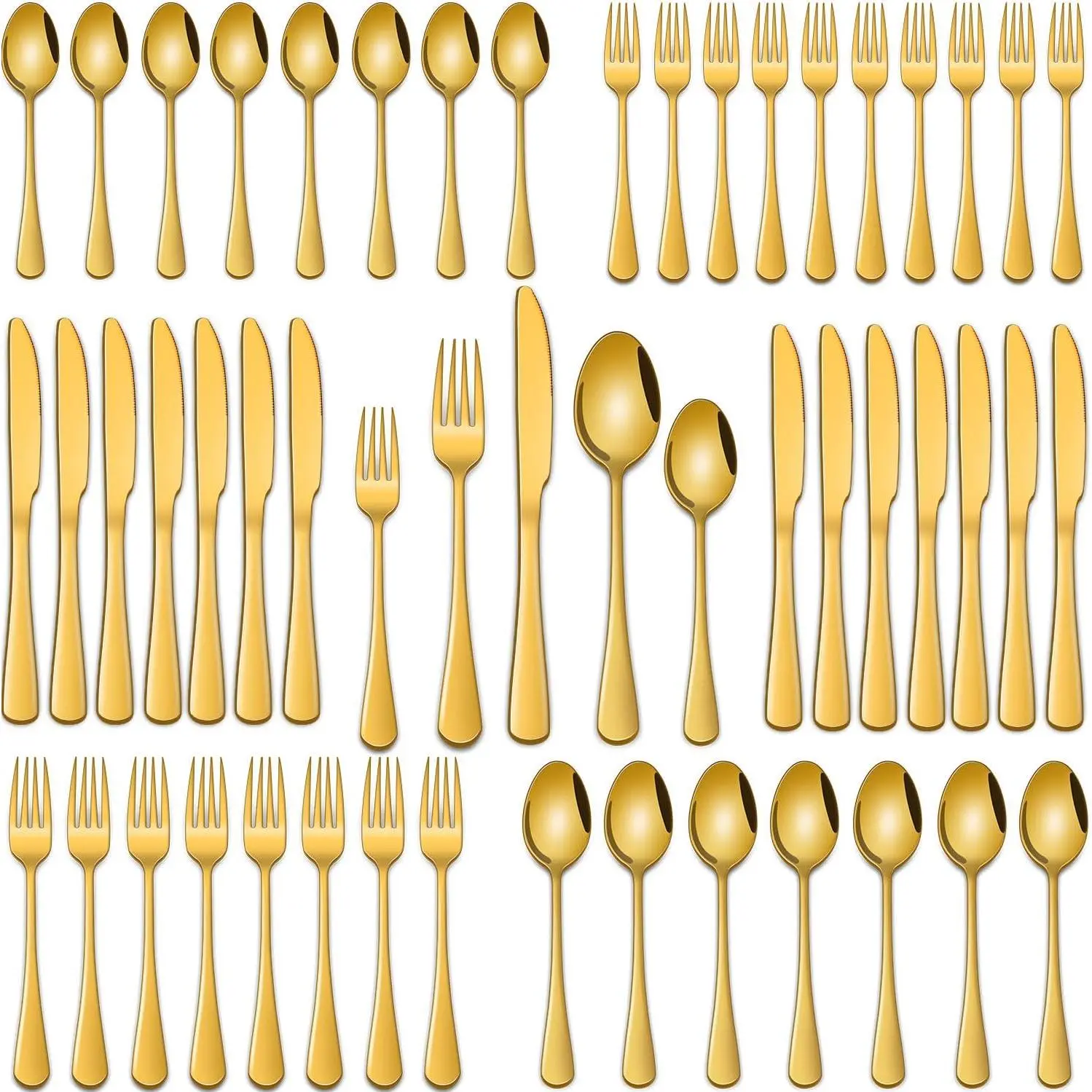 30 count  Flatware Sets Service For 6 Person,Shiny  Stainless Steel Silverware Sets Dinner  Fork And Spoons For  Party And Wedding