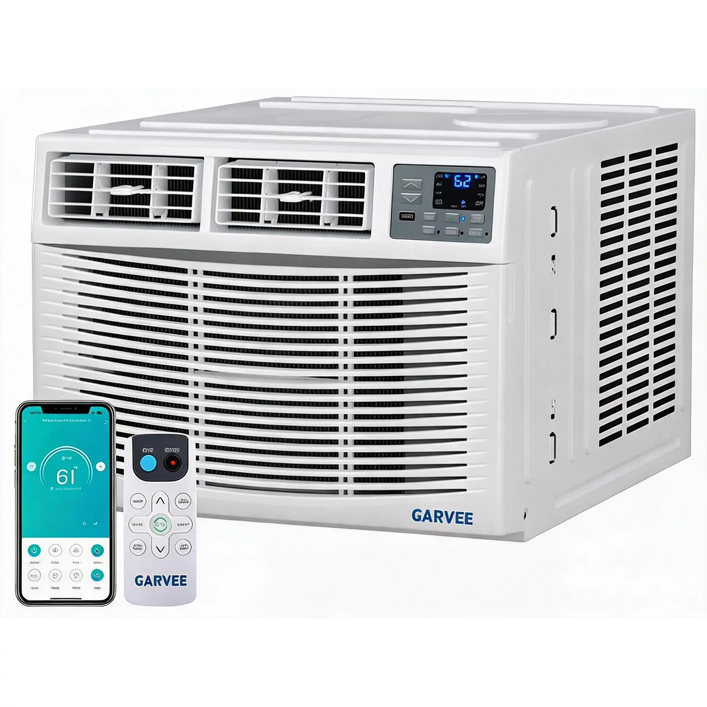 8000 BTU Window Air Conditioner & Heater Combo – Dehumidifier, Fan, Remote & App Control – Perfect for Apartment, Bedroom, Living Room – Covers up to 350 Sq. Ft – Window Mounted – Variant: Standard