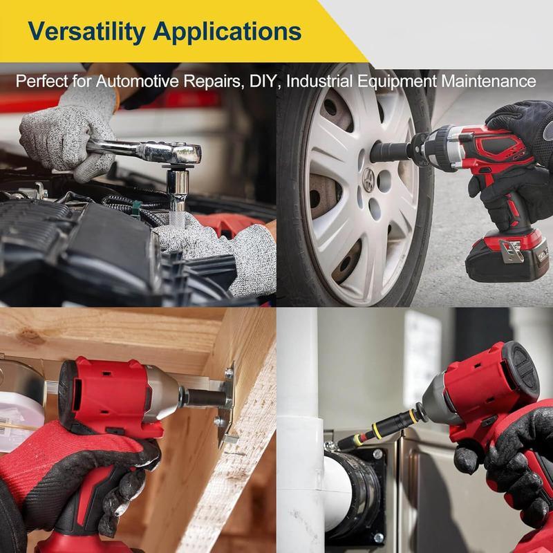 Low Impact Socket Adapter Set Drive Ratchet Adapter 4-Piece Set with Precise Dimensions for Compatibility Durable Cr-Mo Steel Stackable Design for Automotive Repairs and DIY Projects