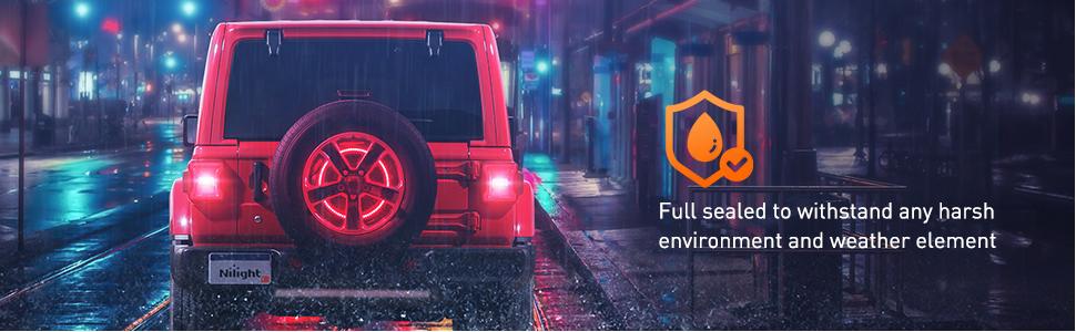 Nilight Spare Tire Brake Light For 2018 2019 2020 2021 Jeep Wrangler JK JKU JL JLU