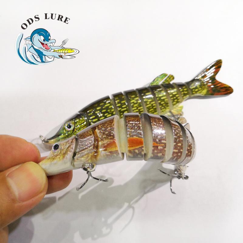 9 Segments Jointed Fishing Lure 130mm 17g Hard Bait Sinking Swimbait Realistic Multi Jointed Lure for Pike Bass Musky Freshwater Fishing Lures
