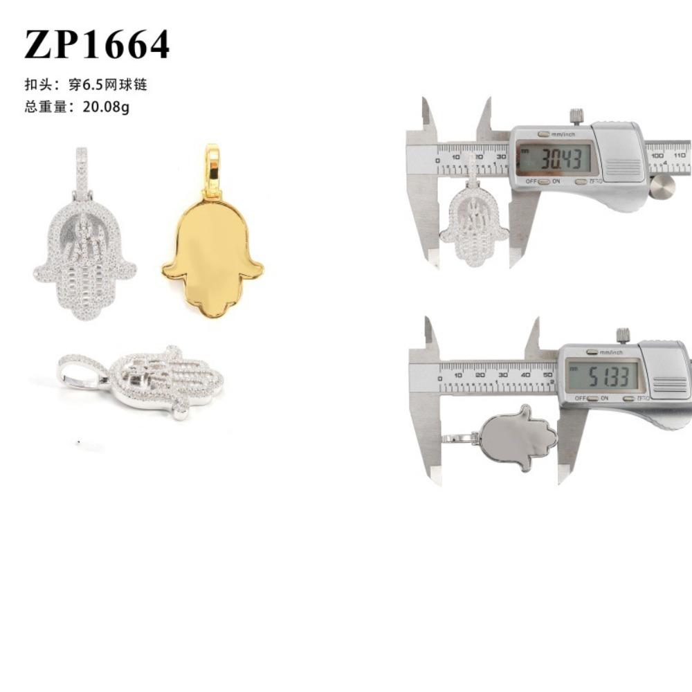 [ICE HUE]18K Gold Vacuum Plated S925 with 5A+ Sri Lanka Moissanite Pendant Design: Fire Character Palm Style with Free Copper Necklace | Hip Hop Luxury Jewelry | Daily Wear Gift Idea