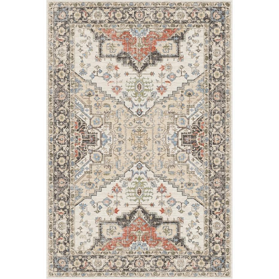 Washable Area Rug for Living Room Vintage Oriental Area Rug Non Slip Soft Throw Rugs for Bedroom Aesthetic Low Pile Carpet for Dining Room Office Nursery Rug