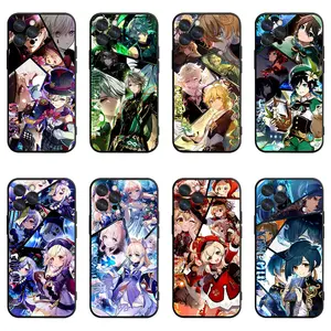 Open-World RPG Genshin Impact Shattered Glass Phone Case, Anti-Fingerprint Protective Case For Anime & Gacha Fans