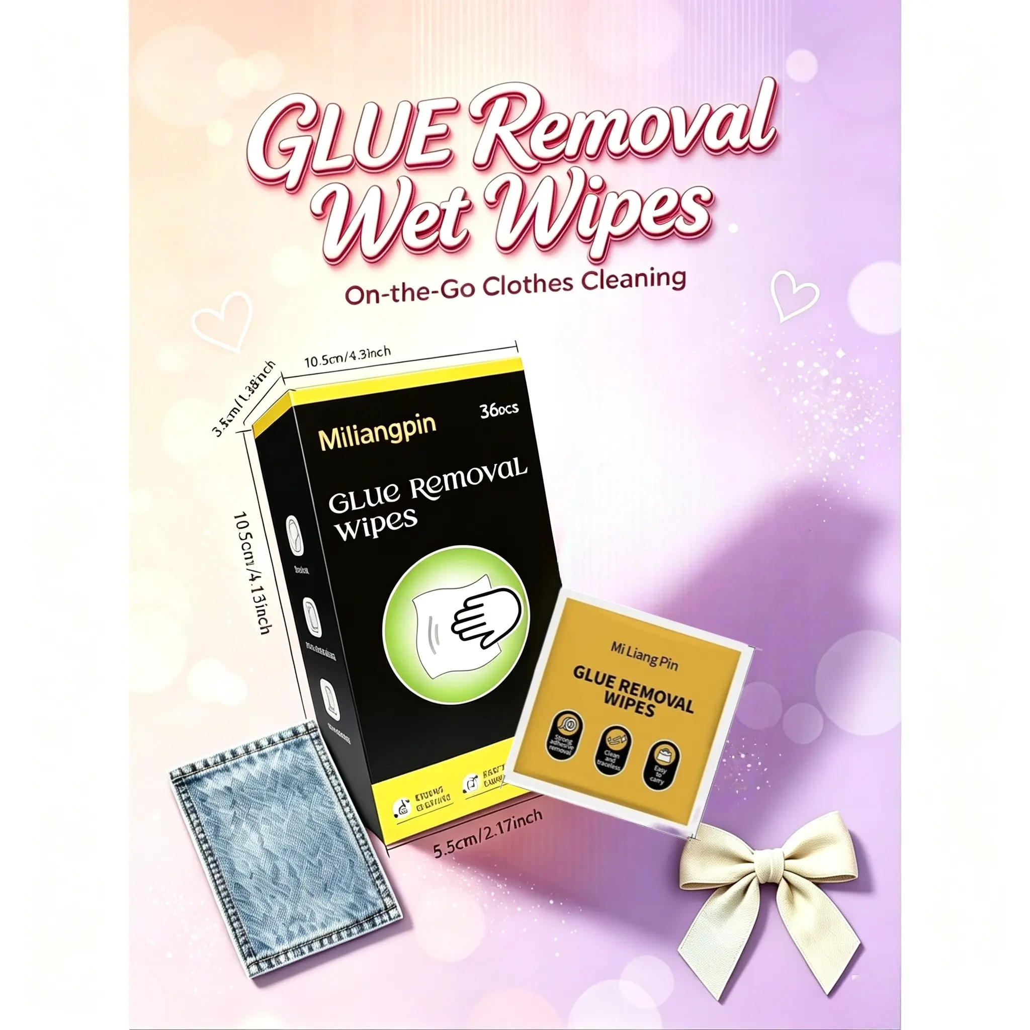 Powerful Adhesive Remover Wipes, Remove Stickers, Tape Residue, Glue Marks, Safe for Glass, Plastic, Metal, No Scratches, 10-180 Sheets
