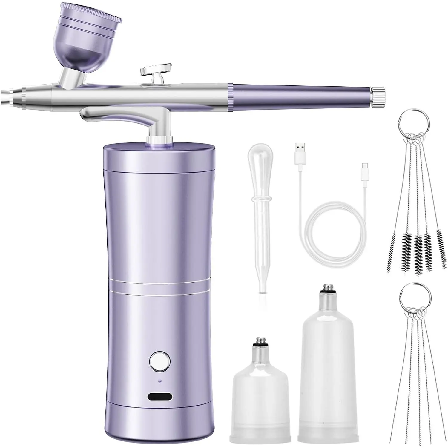 Airbrush Kit Portable Airbrush Air Brush Kit with Air Compressor Airbrush for Nails Airbrush Compressor High Pressure Nail Airbrush Machine Handheld Mini Air Brush Kit (Purple)
