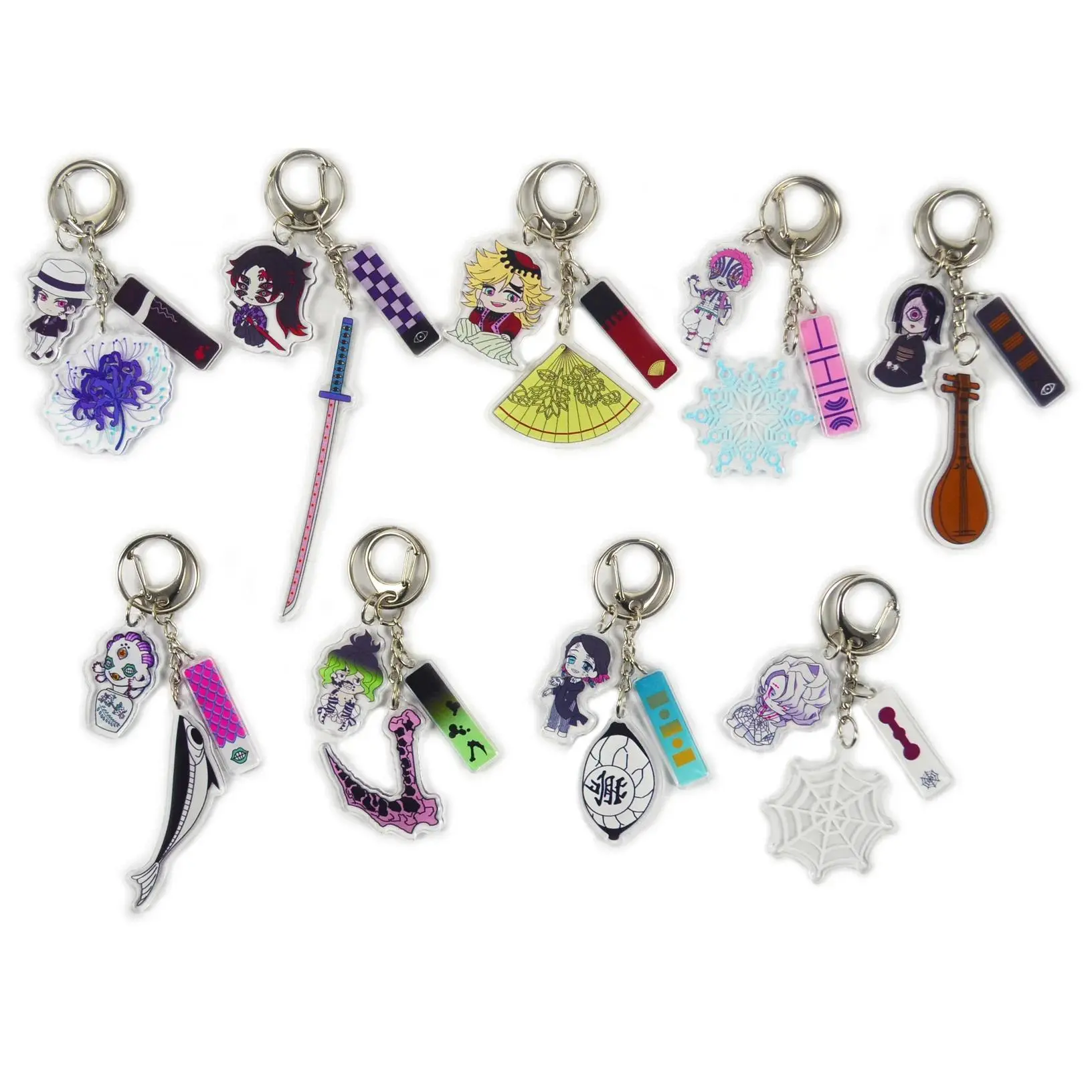 2026 new hot item Demon Slayer Kimetsu no Yaiba Upper Moon Muzan Acrylic Keychain Anime Accessories Pendant Cosplay Merchandise Gift for Fans