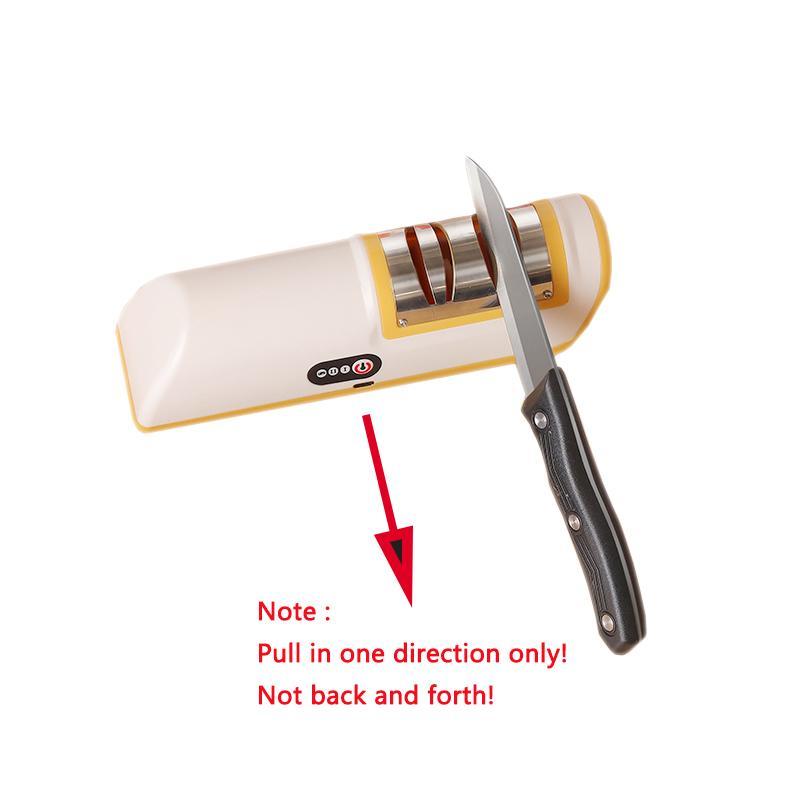 Electric Knife Sharpener, 1 Count USB Rechargeable Knife Sharpener, Adjustable Angle Sharpener for Kitchen Knife Grinding and Polishing Tool