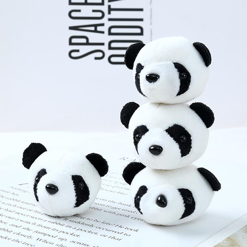 Cartoon Internet celebrity three-dimensional panda brooch, plush red panda doll ins lying down panda jewelry schoolbag pendant