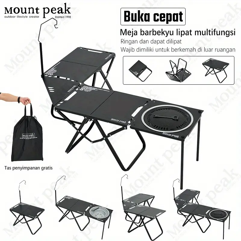 Outdoor Camping IGT Tactical Table with Accessories, Lightweight Multi-functional Folding Outdoor Table with Storage Bag