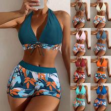 "Floral Print Triangle Bikini Set - Vibrant and Stylish Beachwear"