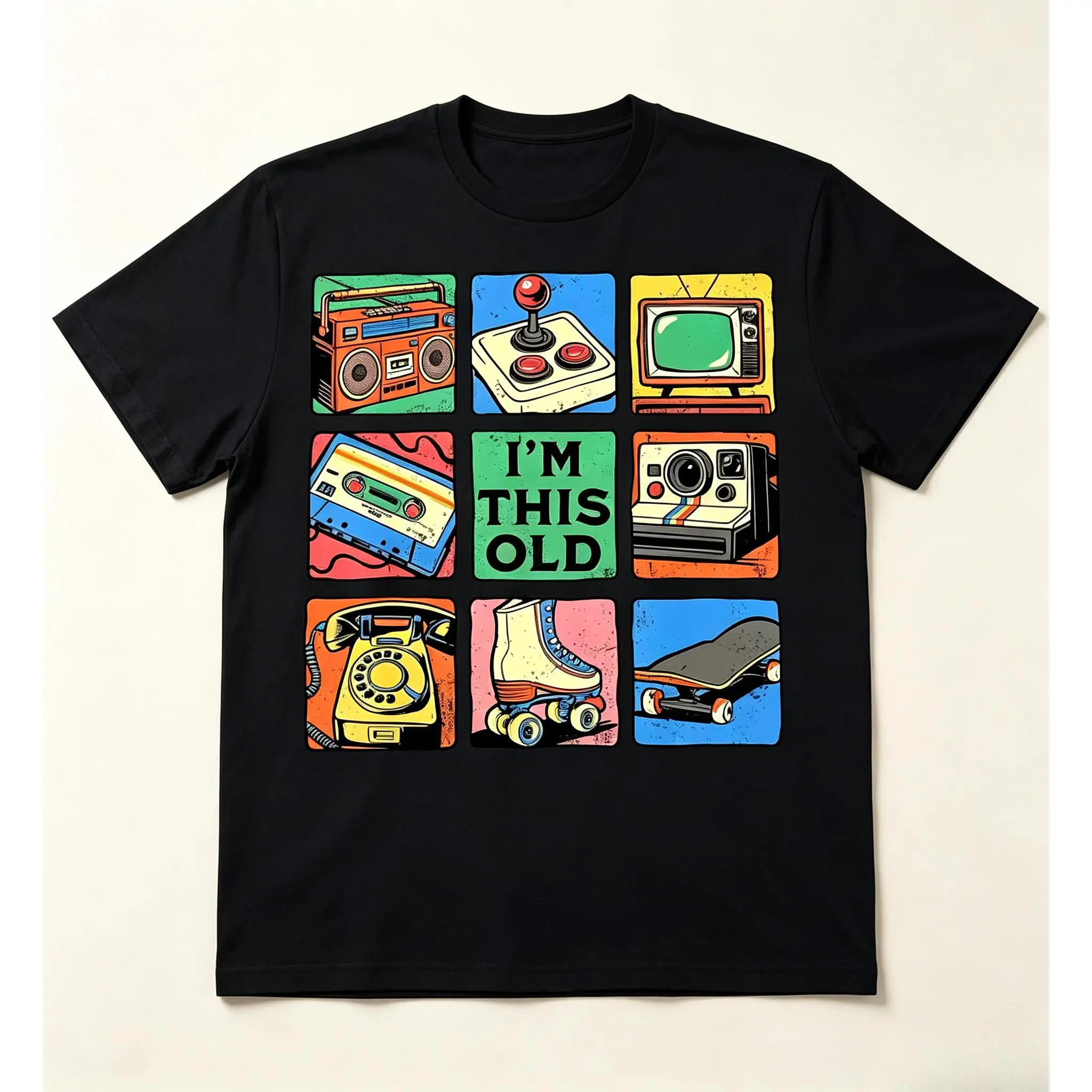 I'm This Old Retro Gadget Graphic Cotton T Shirt, Oversized Comfort Fashion Outfit, Nostalgic 80s 90s Vintage Tee, Best Holiday Gift For Him Her, Awesome Present For Retro Fans