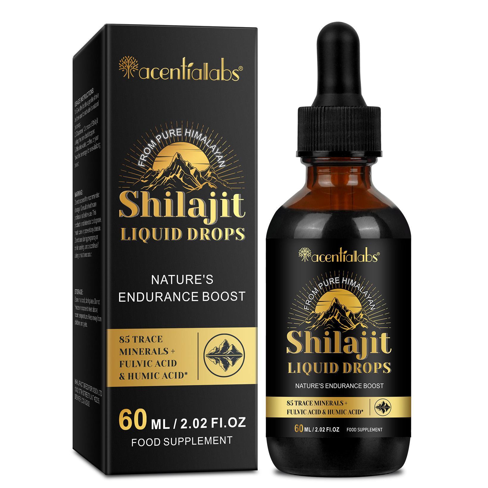 Shilajit Liquid Drops, 1 Box/2 Boxes Body Care Liquid Drops, Black Moisturizing Body Care Product for Men and Women, Fitness Absorbable Supplements