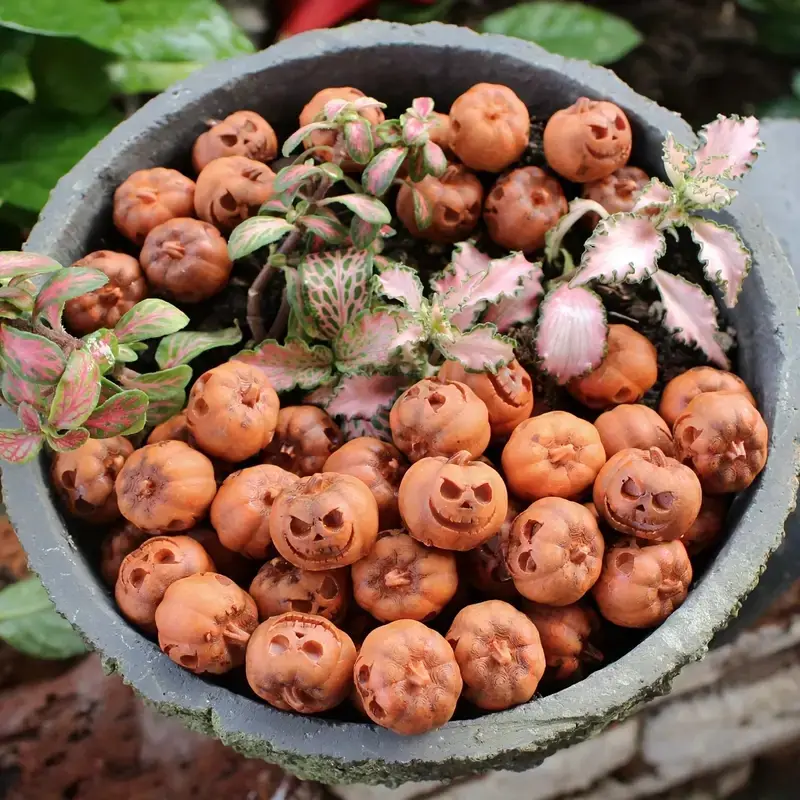 20 Resin Pumpkin Decorations, Cute Small Shape, Perfect for Balcony Garden Pots, Home Desktop Halloween Ornaments