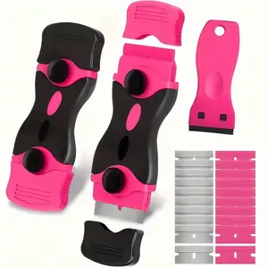 Razor Blade Scraper Tool, Glass Cleaner Scraper, OvenDoor Glass Scraper, Women's Razor Scraper Gift, 2-In-1Scraper Kit, 20 Blades (3 Pieces)