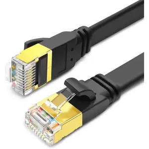 CAT 8 Ethernet Cable 1.5ft(2 Pack), 3ft to 100ft lengths for selection, High Speed 40Gbps 2000MHz SFTP Flat Internet Network LAN Cable Black