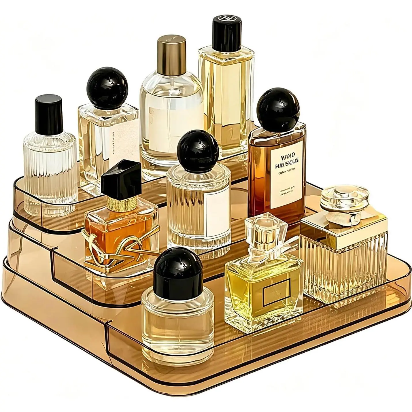 Perfume Stand Organizer - 3 Tier  Storage Shelf - Figure Lotion Skincare Display Stand Shelves,  Vitamins  Bottles Holder, Dessert Table Sturdy Rack for Kitchen Bathroom Countertop Cabinet  Makeup  Skincare