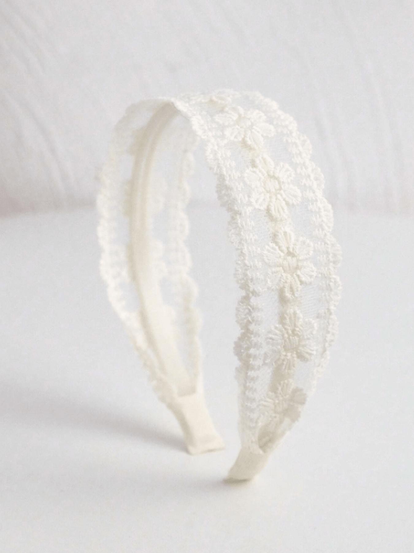 Women's Elegant Floral Embroidered Lace Headband, Vintage Wide Hairband, Fashionable Hair Accessories for Women & Girls