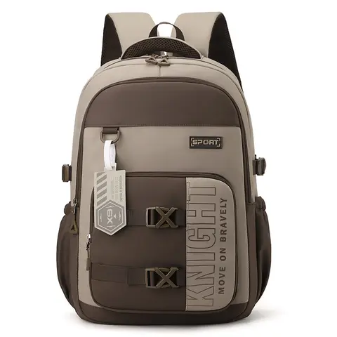 Modern Multifunctional Expandable Polyester Backpack - High-Capacity, Mesh-Design Bag with Laptop Compartment for School Laptop Carry, Commuter Use, Traveling Daypack Needs