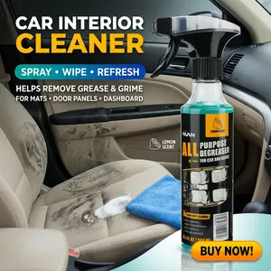 NUAN All Purpose Degreaser Spray, Car Interior Cleaner for Seats, Floor Mats, Door Panels, Dashboard & Cup Holders, Lemon Scent, 300ml