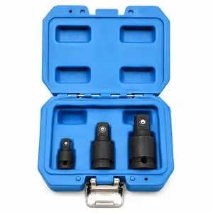 3-Piece Impact Socket Adapter and Reducer Set, 1/4" 3/8" 1/2" Drive Socket Adapter Set with Durable Case for Impact Driver Conversions