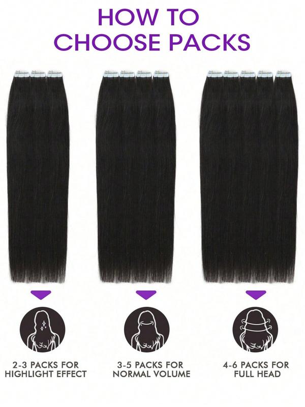 20 Piece 30g Remy Human Hair Tape-In Extensions, Seamless, 12-20 Inches, /, Straight/curly, Women's Beauty & Personal Care