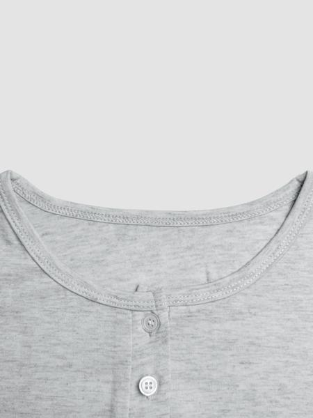 Women's Long Sleeve Button Neckline T-Shirt, Casual Ladies Top for Daily Wear, Comfortable and Stylish Women's Clothing