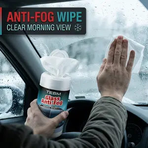 Glass Defogging Pre-Moistened Wipes, Portable Long-Lasting Fog Prevention, Ideal for Rainy Weather Driving, Cold Winter Mornings, High Humidity Environments