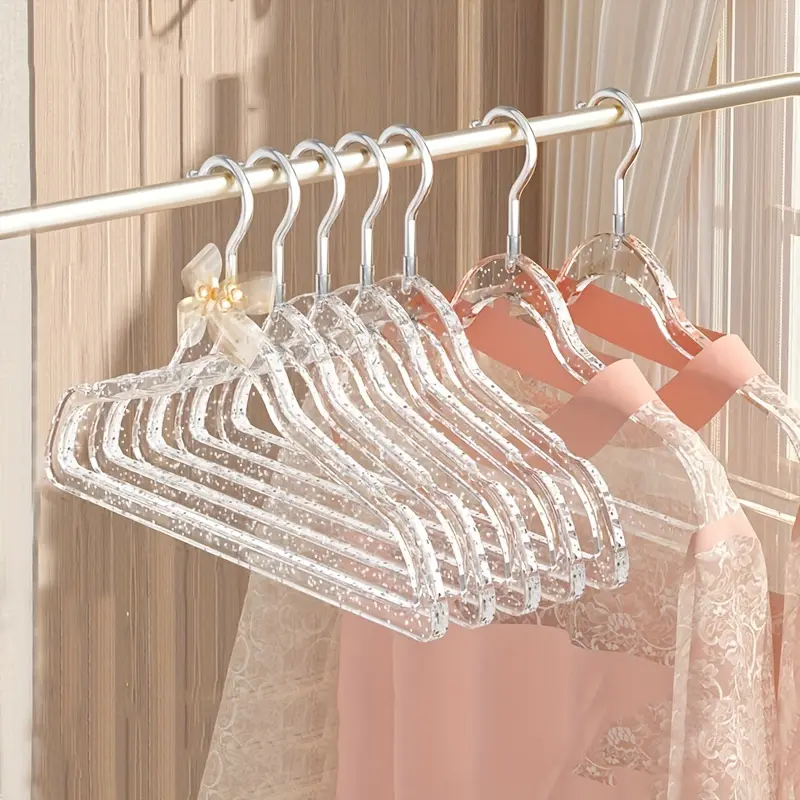 7PCS Acrylic Clear Hanger for Coats Ins Style Shiny Crystal Hanger for Display