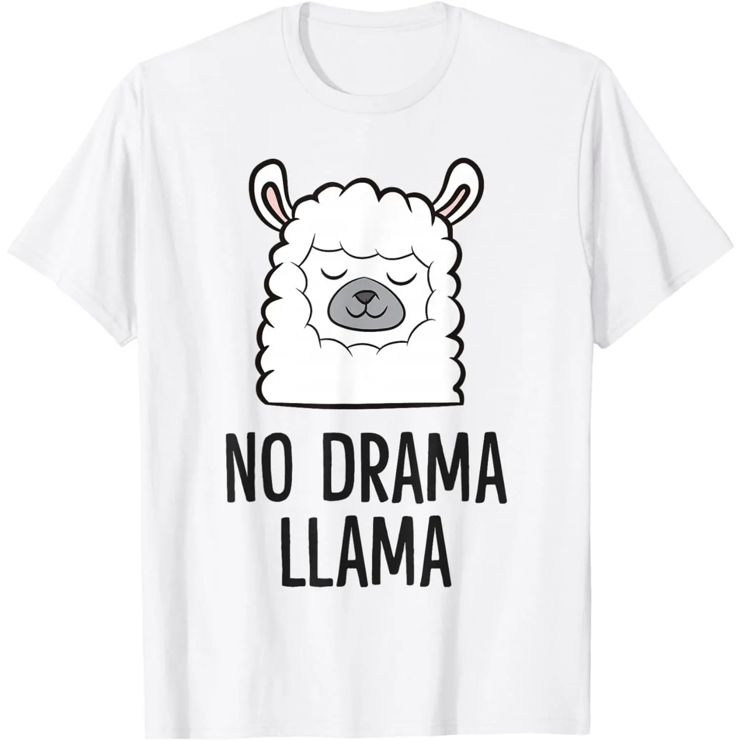 Women's 'No Drama Llama' Baby Tee, Stylish 90s Retro Graphic T-Shirt in Heavyweight Cotton, Wrinkle-Resistant Cropped Shortsleeve Top, Breathable, Classic, Fabric, Minimalist, Round Neck, Tshirt, Vintage, Simple, Thanksgiving, Skirts, Flat, Style, Essenti